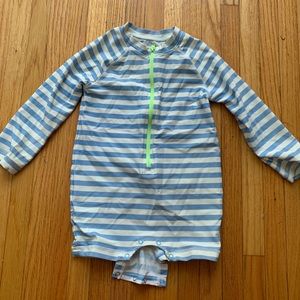 Primary striped rash guard one piece 18-24 months